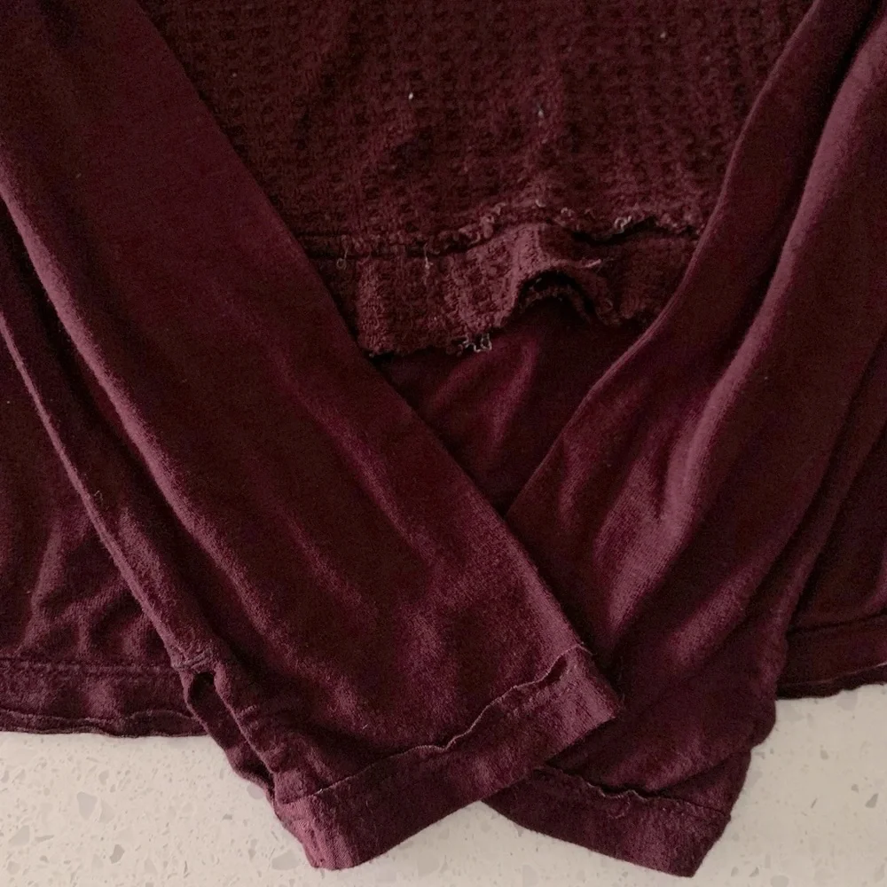 FREE PEOPLE oversized thermal long sleeve top size XS